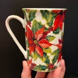 Kent Pottery Poinsettia Mug Coffee Cup Christmas Holiday